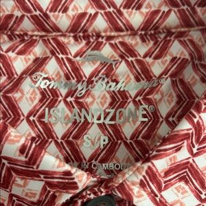 Tommy Bahama Red Geometric Men's Shirt
